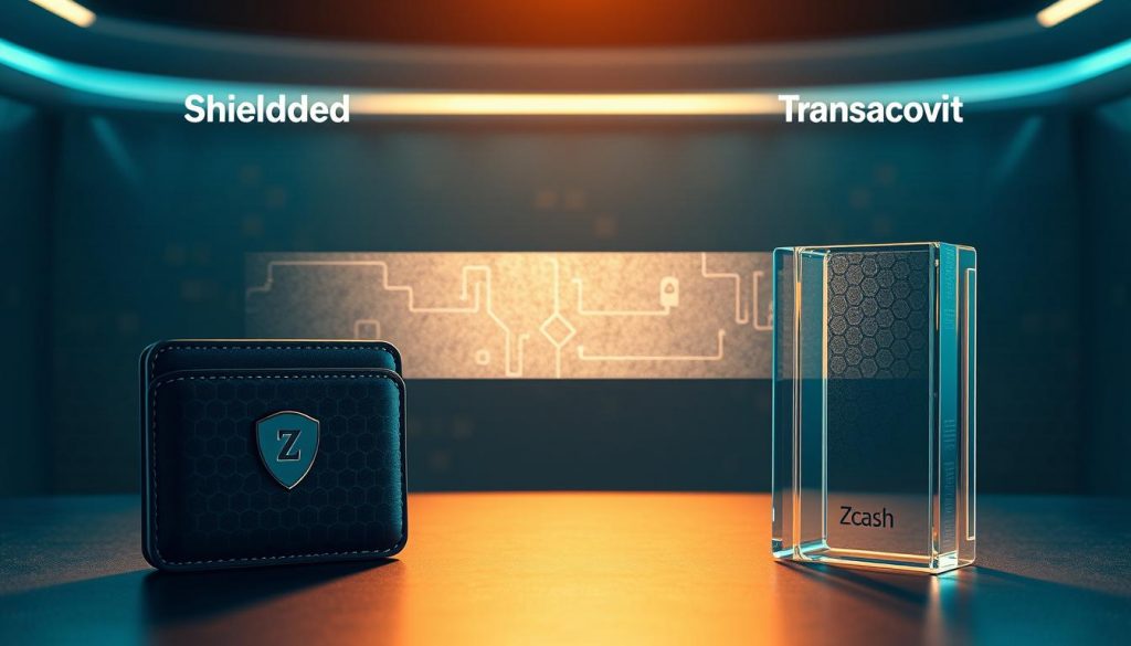 сравнение Shielded и Transparent адресов Zcash